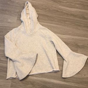 Bell sleeve crop hoodie